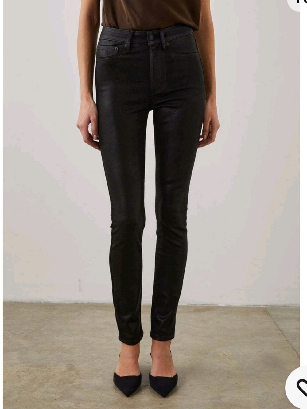 Rails Black Larchmont Coated High-Rise Skinny Jeans